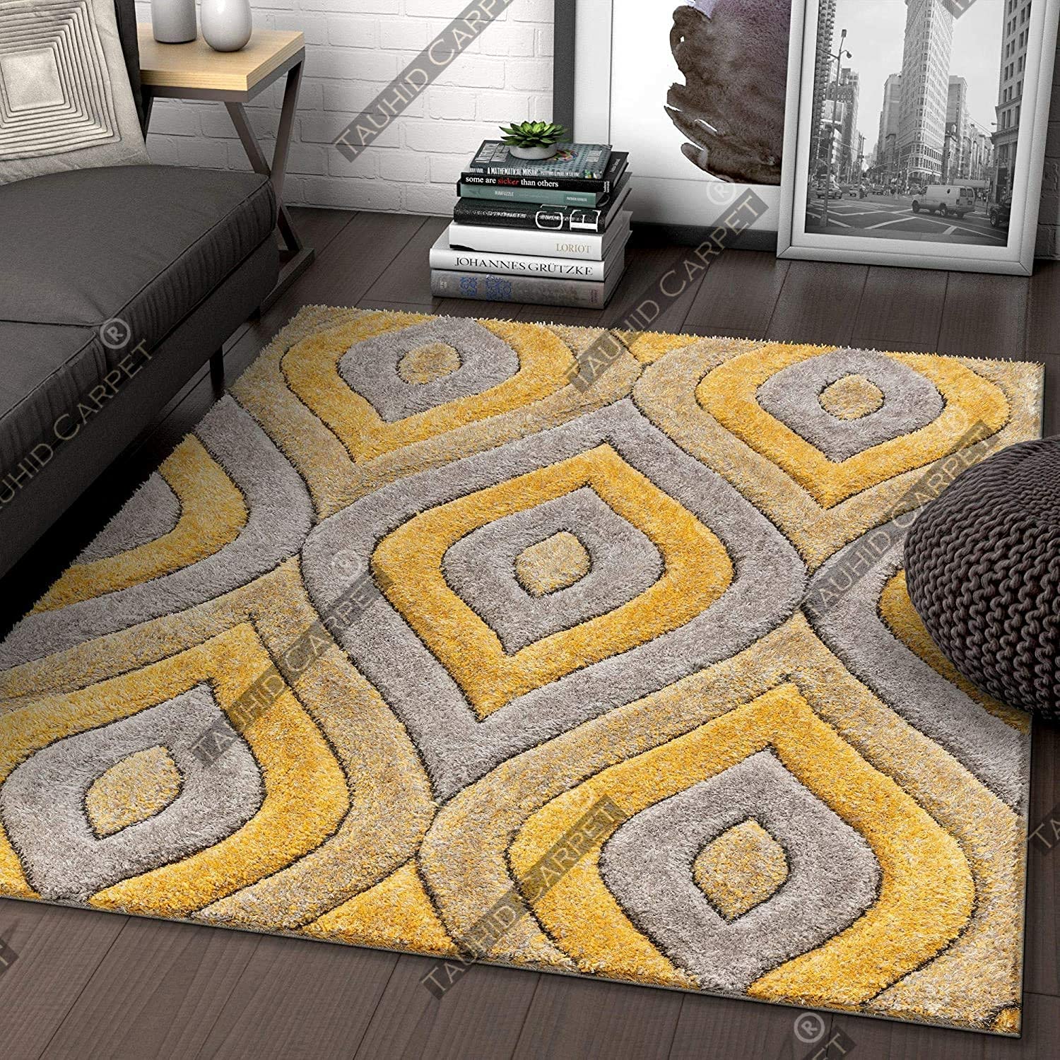 Buy Tauhid Carpet Handwoven 3D Carved Super Soft Collection Modern Area Rug Carpet 12 x 14 feet