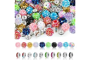 JINALULU 250 Pcs Beads for Pens, Focal Beads for Beadable Pens, Rhinestone Bead, Spacer Bead for Bracelets
