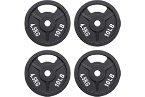 Signature Fitness Cast Iron Plate Weight Plate for Strength Training and Weightlifting, Olympic or Standard