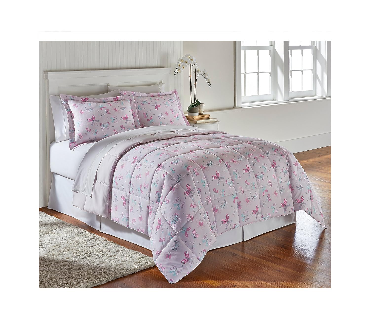 Amazon Com Living Quarters Nicole Butterfly Reversible Microfiber