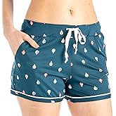 Hello Mello Signature Lounge Shorts Womens Soft Relaxed Pajama Bottoms Roomy Wide Leg Drawstring Waist Side Pockets