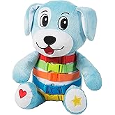 Buckle Toys Barkley Dog - Plush Animal Learning Toy - Develop Fine Motor Skills - Counting and Color Recognition Stuffed Animal - Perfect Travel Toddlers Essentials