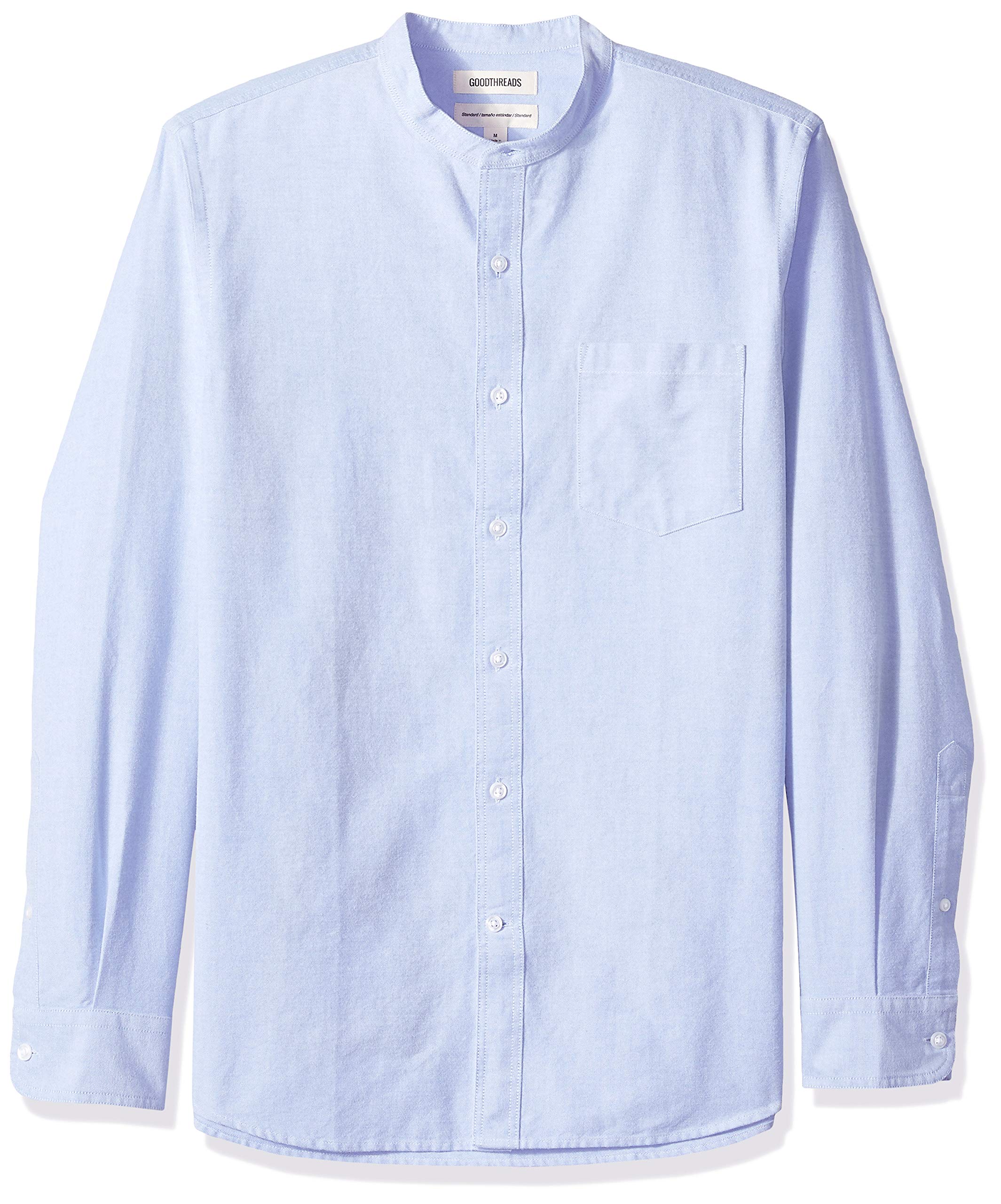 Long-Sleeve Band-Collar Oxford Shirt 