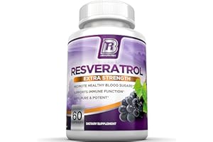 BRI NUTRITION BRI Resveratrol - 1200mg Potent Trans-Resveratrol Natural Antioxidant Supplement with Green Tea and Quercetin Promotes Anti-Aging, Heart Health, Brain Function and Immune System