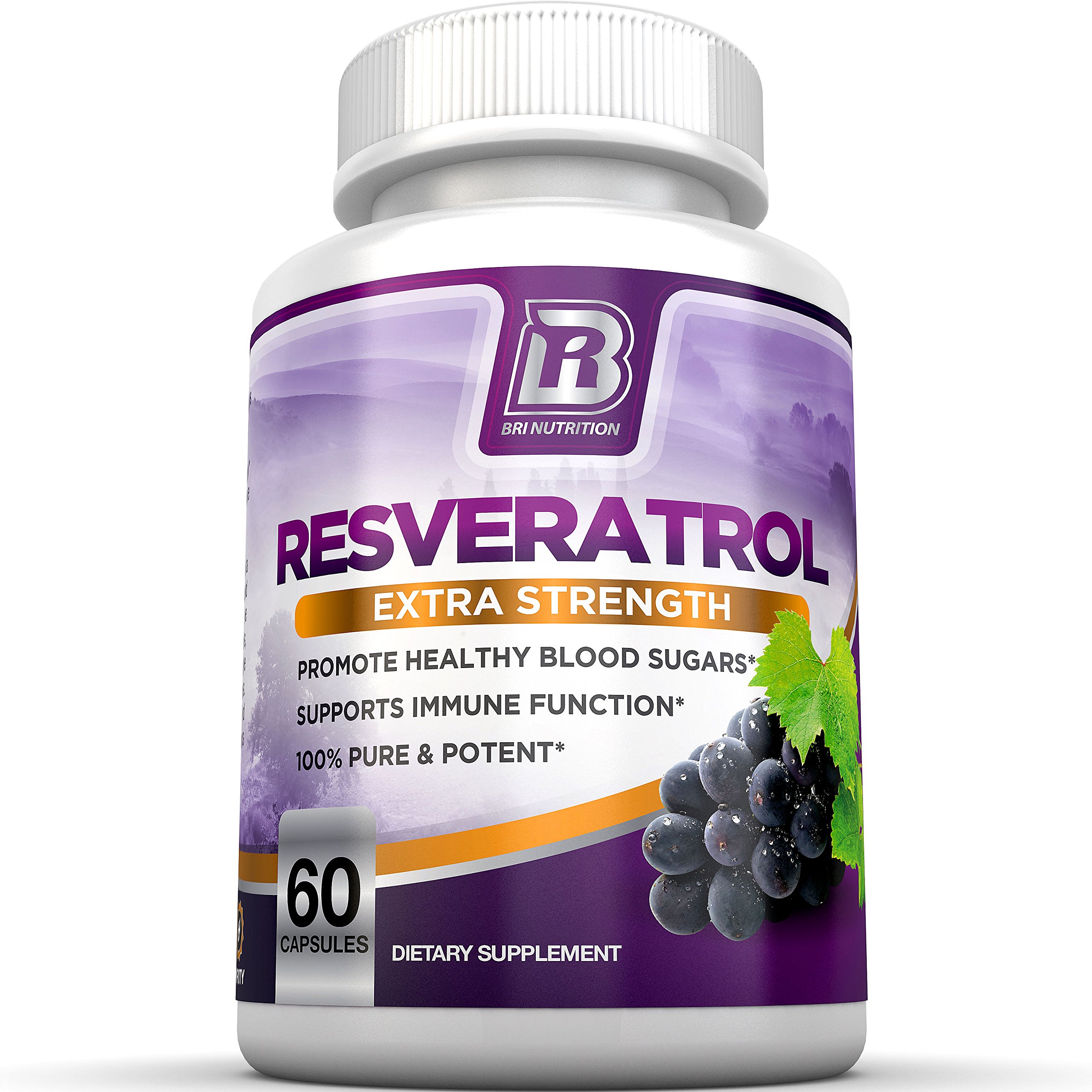 BRI Resveratrol 1200mg Maximum Strength Natural Antioxidant