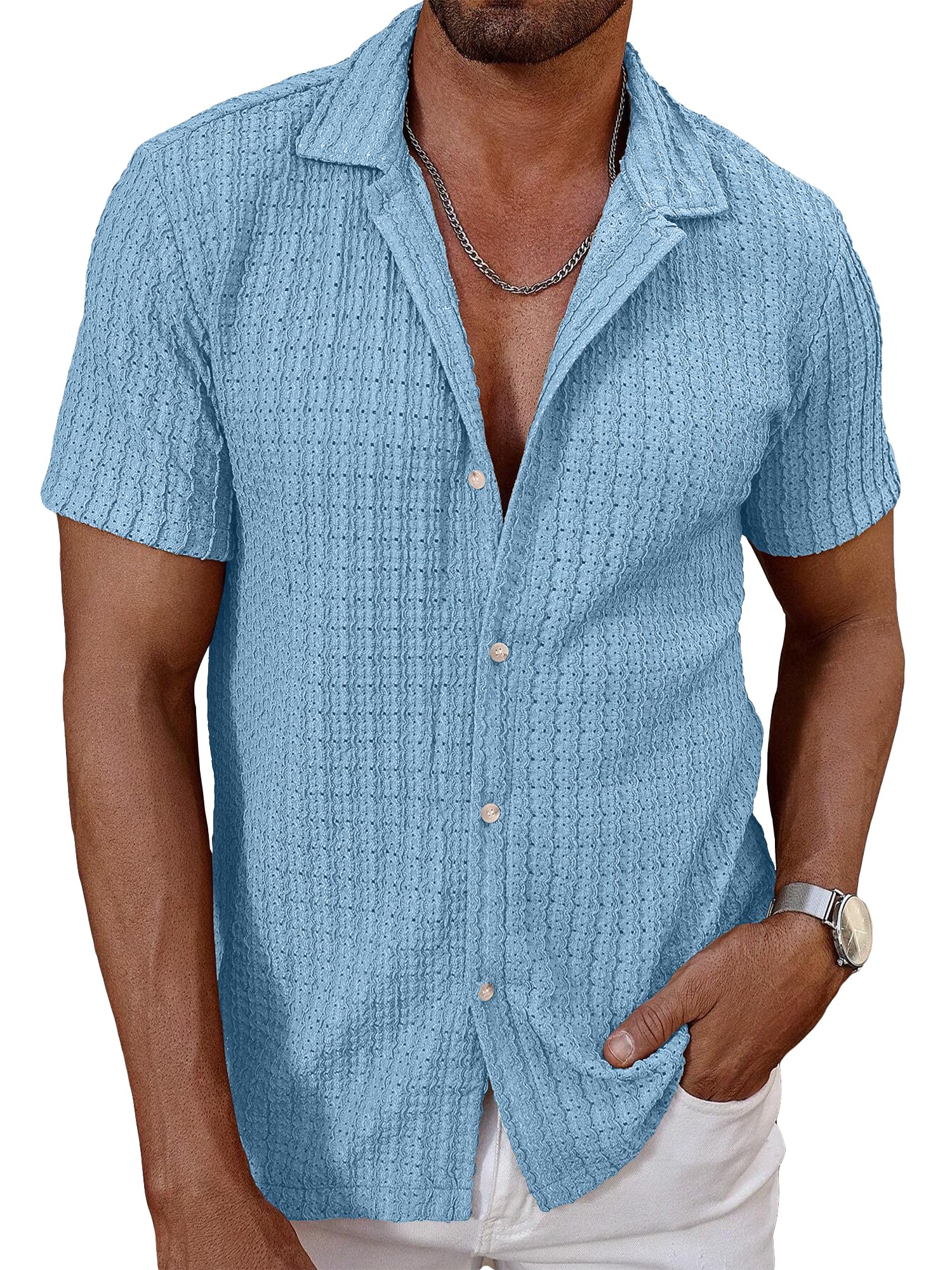 HOTake Men's Summer Beach Vacation Shirts Casual