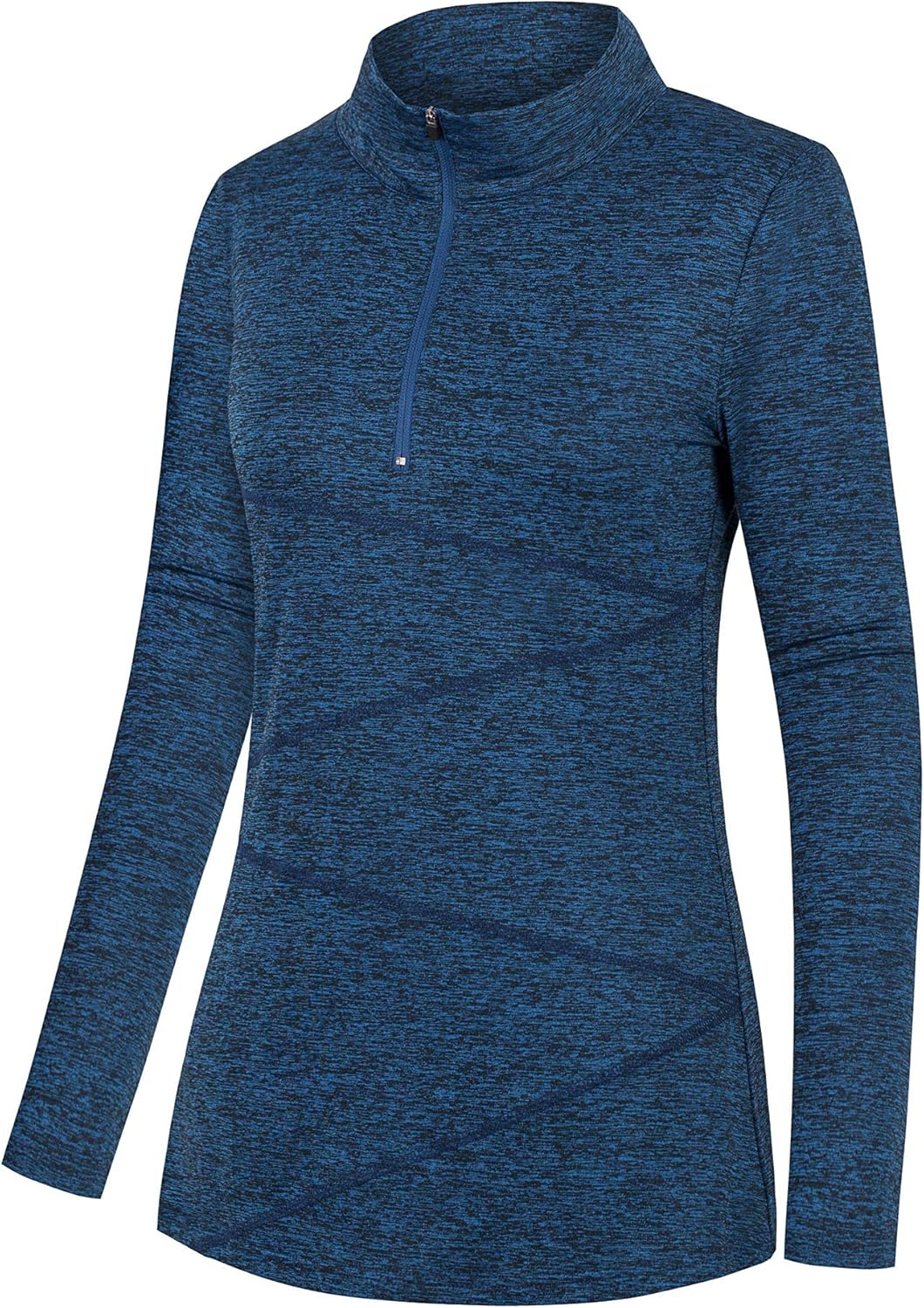 Nandashe Women's Yoga Shirts Long Sleeve Quarter Zip Top Workout Running Jackets: Clothing