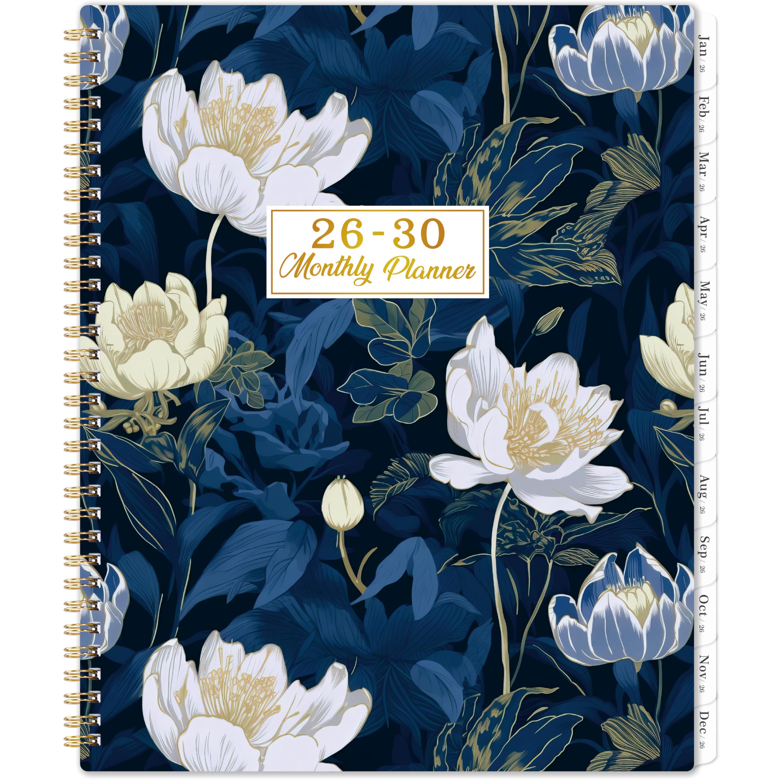 Photo 1 of 2026-2030 Monthly Planner - 5 Year Planner/Calendar from JAN. 2026 - DEC. 2030, 9" x 11", Monthly Tabs, Back Pocket, Twin-Wire Binding, Transparent Waterproof PP Cover