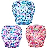 wegreeco Baby & Toddler Snap One Size Adjustable Reusable Baby Swim Diaper (Fish Scales, Large, 3 Pack)