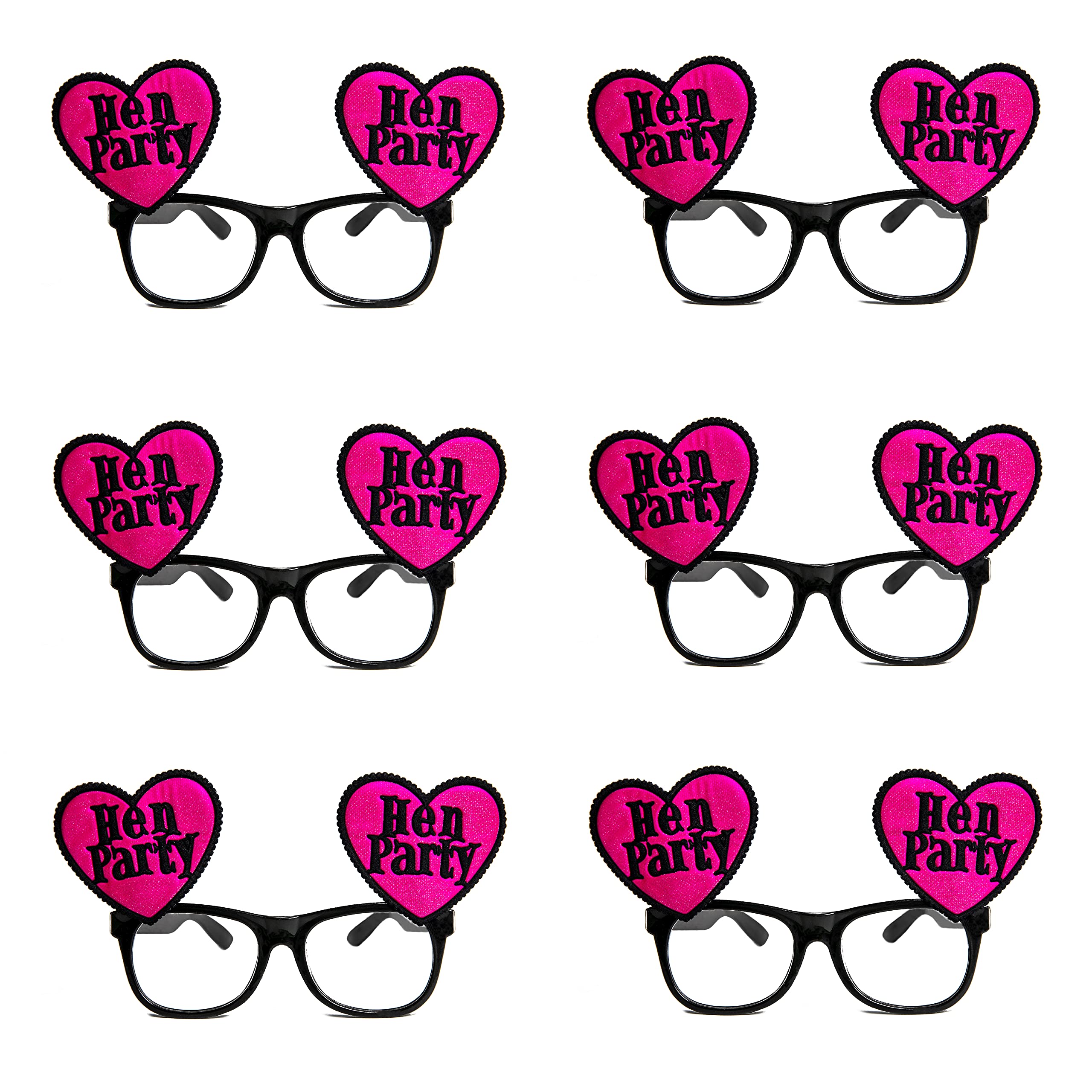 SHATCHI 6 x Hen Party Glass Girls Hen Do Night Accessories Game Props Bachelorettes Party Glasses Team Bride Decoration and Supplies, Multicolour,One Size