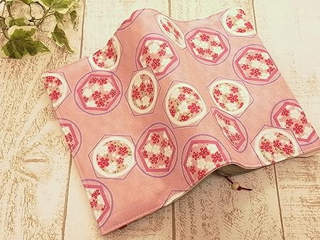 Amazon Proud 布製ブックカバー B6サイズ コミック 18 3 13 和柄 桜 ピンク ゴム付き ブックカバー 文房具 オフィス用品