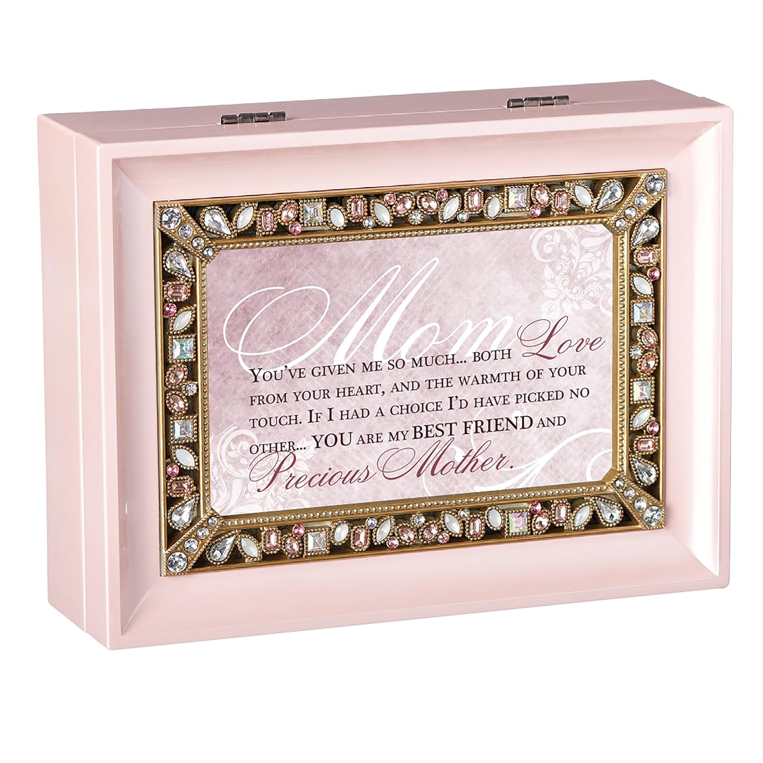 ローマの貴重な母の大きな長方形ピンクのオルゴール B07dxdbjf2 ジュエリー収納 日本製