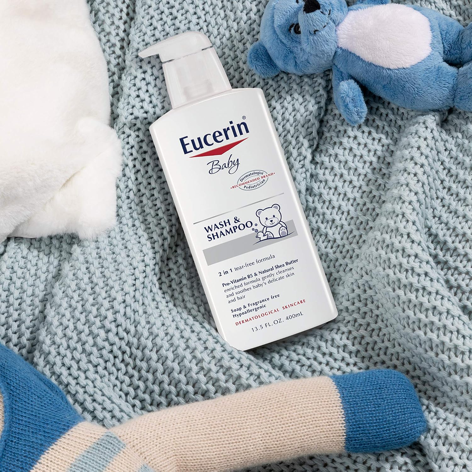 Eucerin, Baby, Wash and Shampoo, Fragrance Freee, 13.5 fl oz (400 ml), 400 ml (Pack of 1) - Image 3