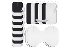 DOMAS TENS Unit Electrode Pads (XL) - 4x6 Inch for Back Pain Relief- Compatible with TENS 7000 and Other 2mm Pin Units - Reusable & Latex-Free