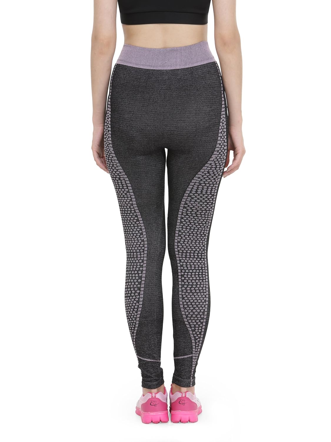 camey women's cotton stretchable yoga pants (lt55_new.peach, black, free size)