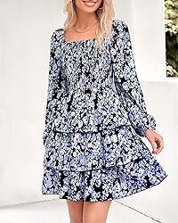 BTFBM Women Square Neck Smocked Dresses 2025 Summer