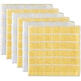 DII Basic Terry Collection Windowpane Dishcloth Set, 12x12, Yellow, 6 Piece