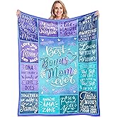 Bonus Mom Gifts, Best Bonus Mom Ever Gifts, Bonus Mom Gifts from Daughter Son, Bonus Mom Birthday Gifts, Birthday Gifts for Stepmom, Bonus Mom Gifts for Christmas, Step Mom Gifts Throw Blanket 50"x60"
