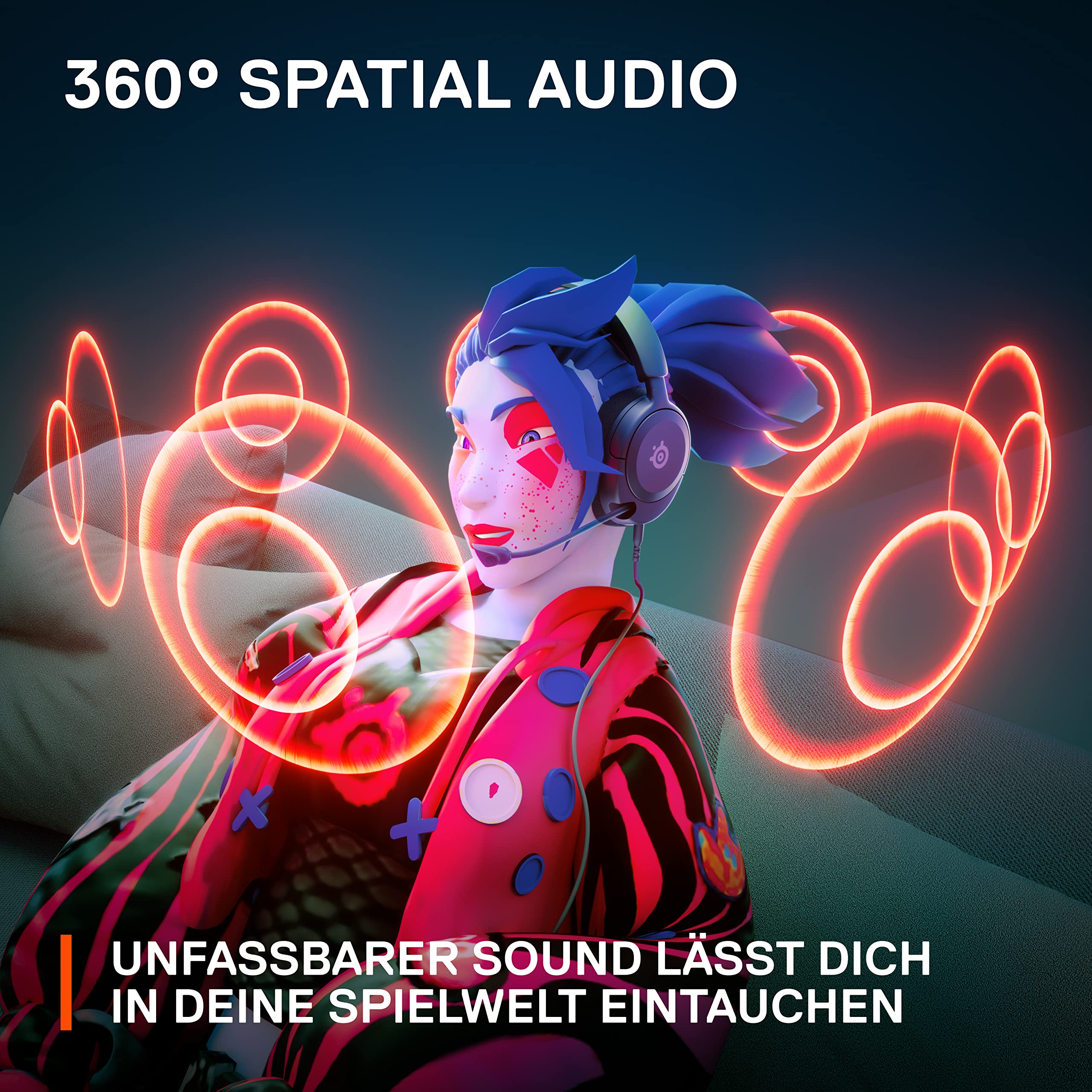 SteelSeries Arctis Nova 1 - Multi-System Gaming-Headset – Hi-Fi-Treiber – 360° Surround-Sound – AirWeave Memory Foam-Ohrpolster – Mikrofon mit Geräuschunterdrückung – PC, PS5, Xbox -Schwarz 7
