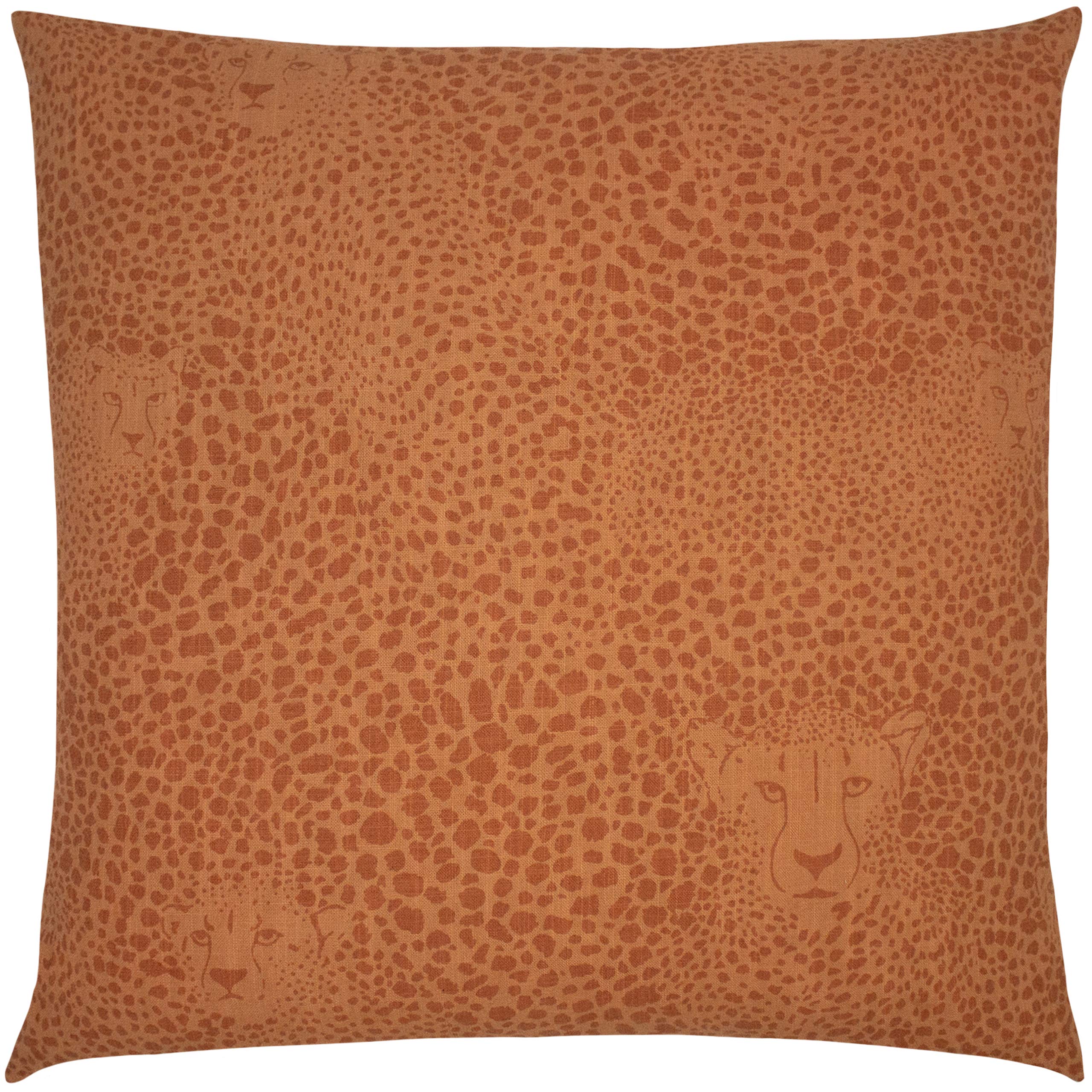 furn. Hidden Cheetah Cushion Cover, Cotton, Terracotta, 50 x 50cm