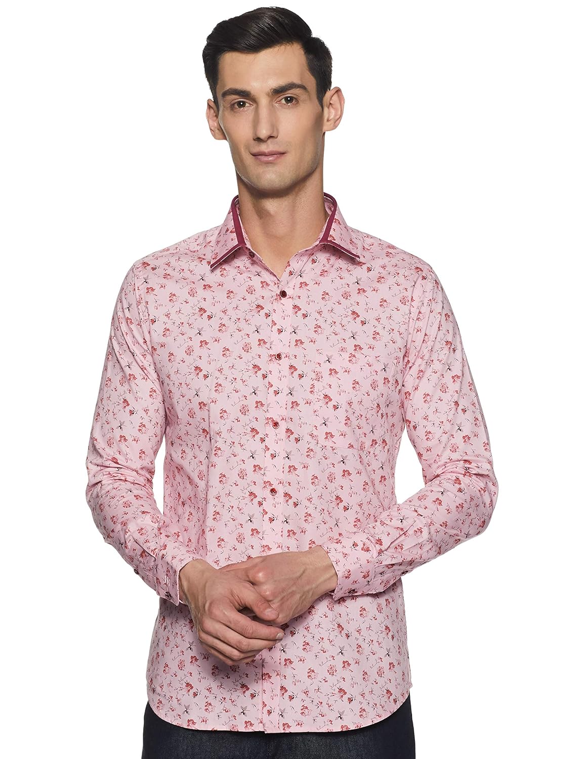 raymond men's plain slim fit formal shirt