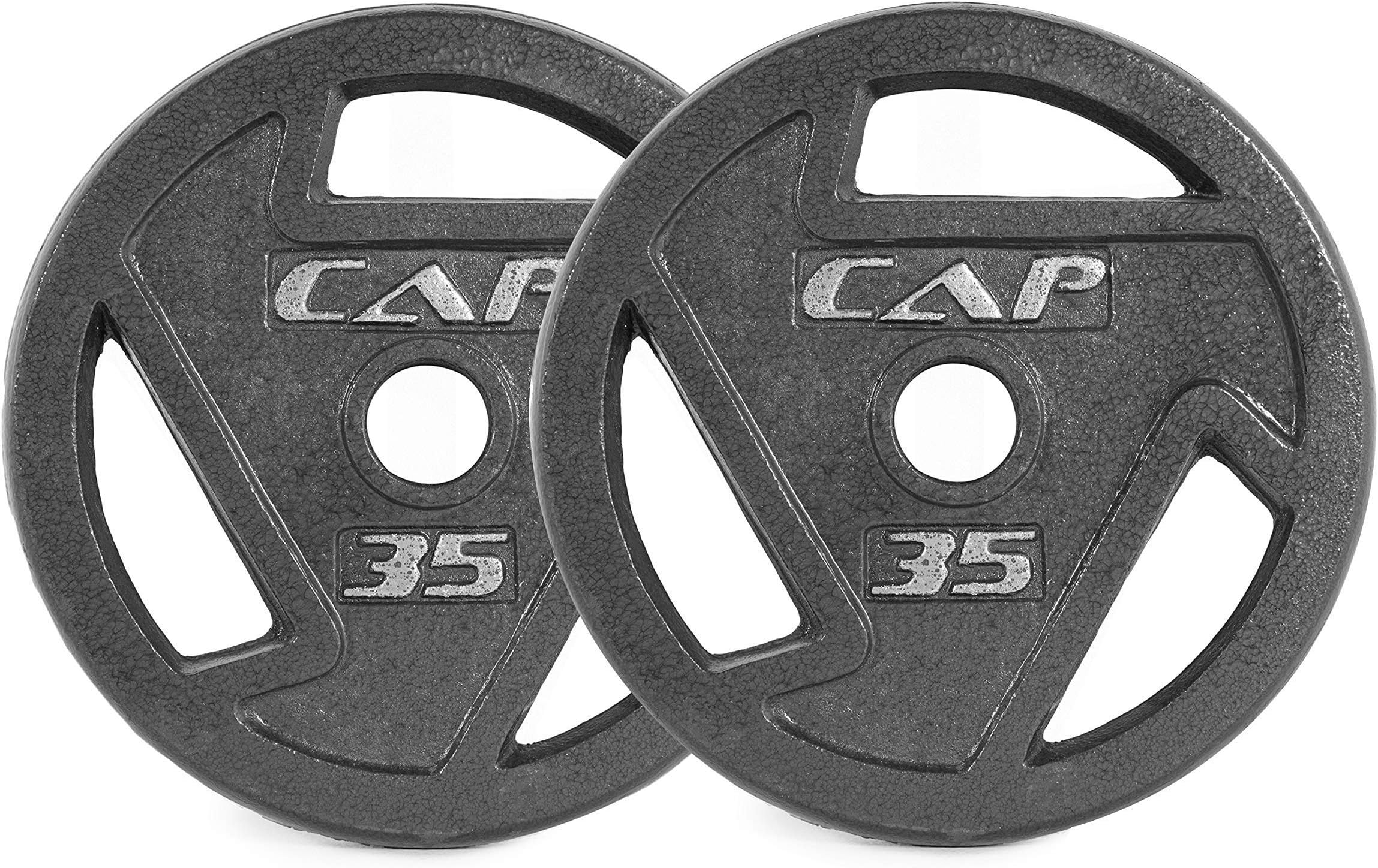 CAP Barbell Cast Iron 2" Olympic Grip Plate for Strength Training, Muscle Toning, Weight Loss & Crossfit - Multiple Choices Available, Sold in Single or Pairs