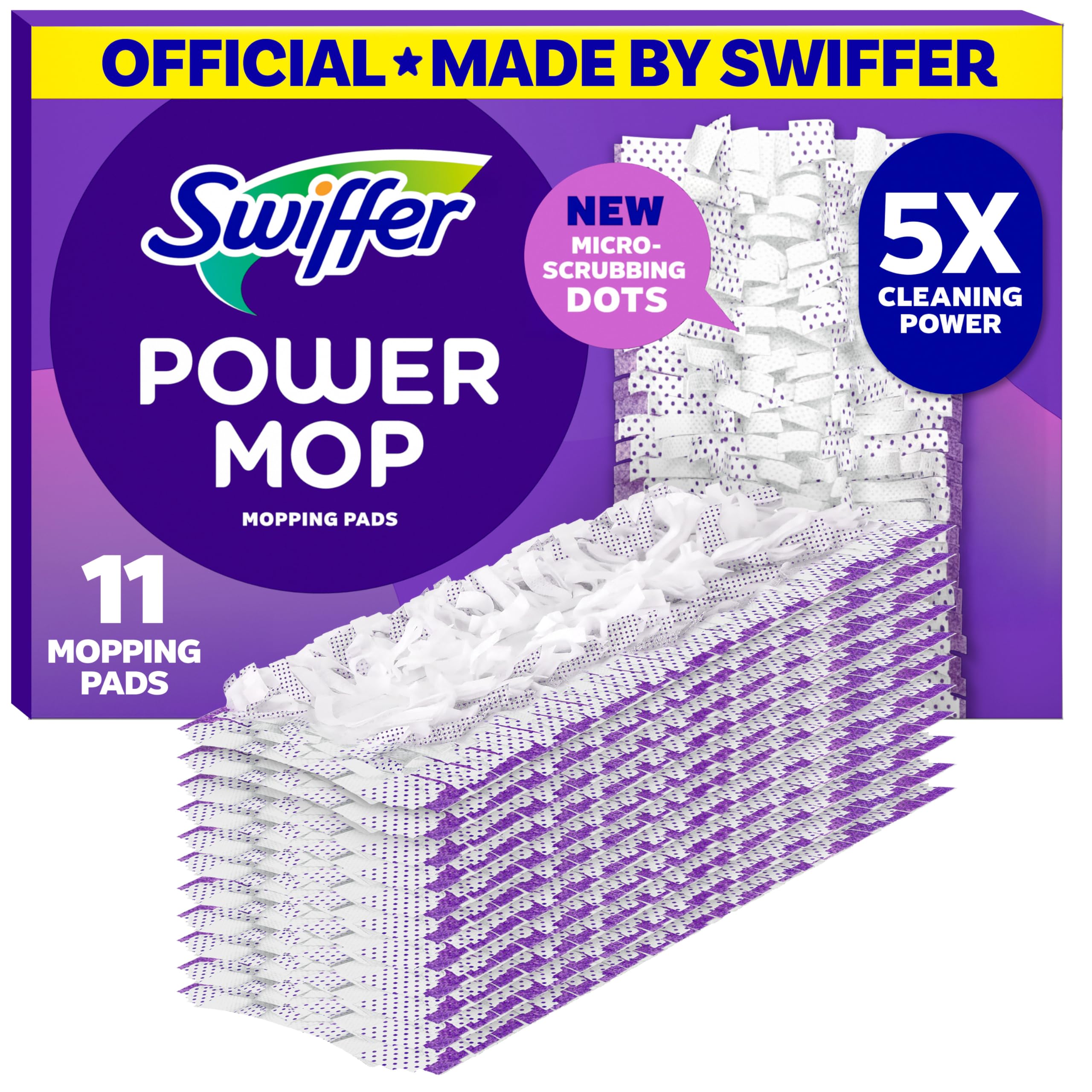 Photo 1 of Swiffer PowerMop Multi-Surface Mopping Pad Refills, Made by Swiffer, for Floor Cleaning, 11 Count