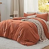 Bedsure King Comforter Set, Orange Soft Prewashed Bedding for All Seasons, 3 Pieces GentleSoft™ Bed Set, 1 Lightweight Comforter (104"x90") and 2 Pillowcases (20"x36")