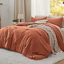 Bedsure King Size Comforter Set, Burnt Orange Soft