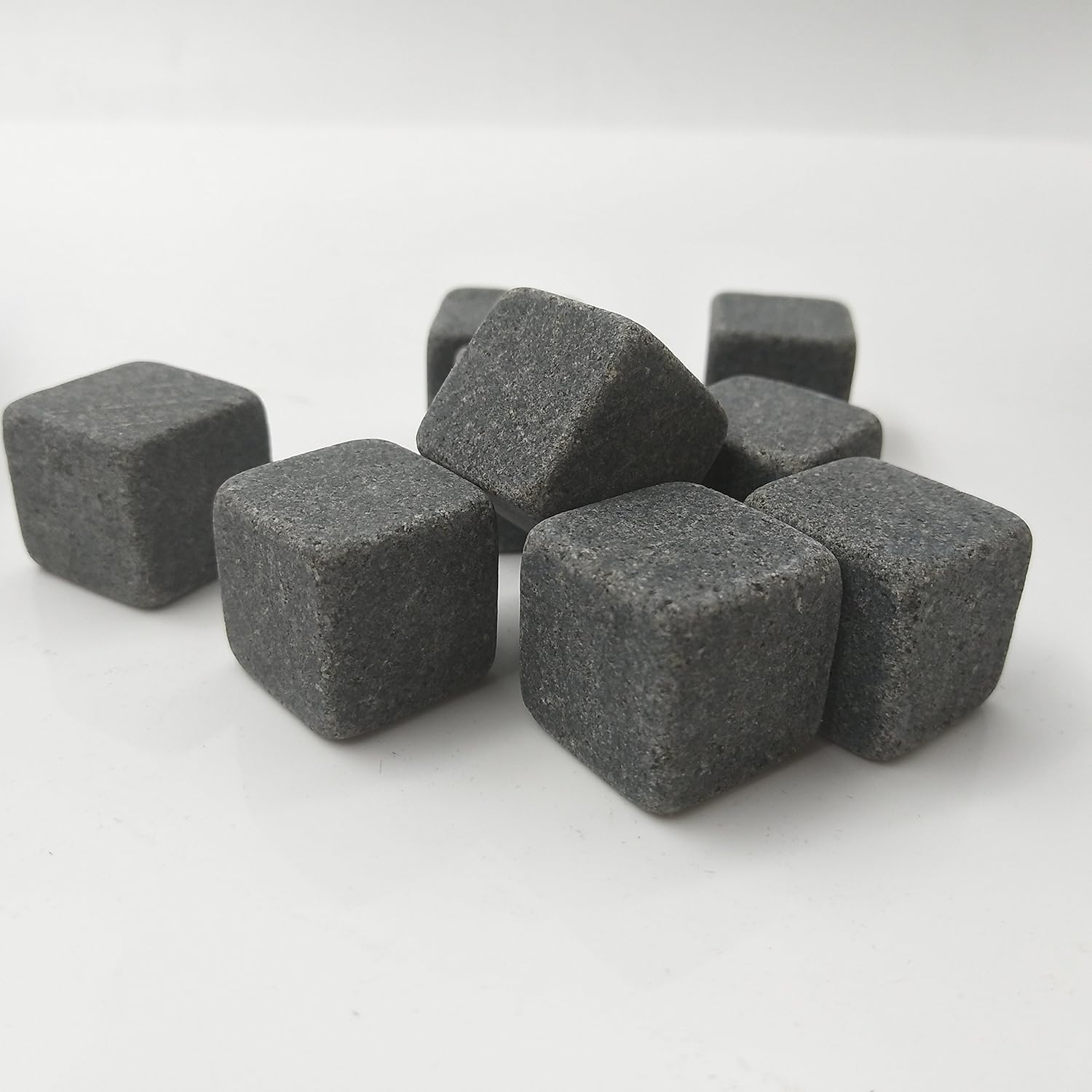 Granite Whisky Stone Gift Set of 9-Beverage Chilling Stones-No water Dilution with Wooden Box Package
