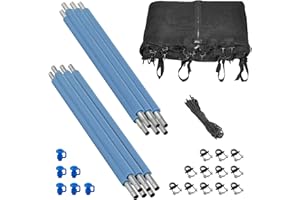 Machrus Upper Bounce Trampoline Safety Enclosure Set for 8 FT 10FT 12FT 13FT 14FT 15FT 16FT Frames - Includes Net, Poles & Hardware - Installs Inside Frame