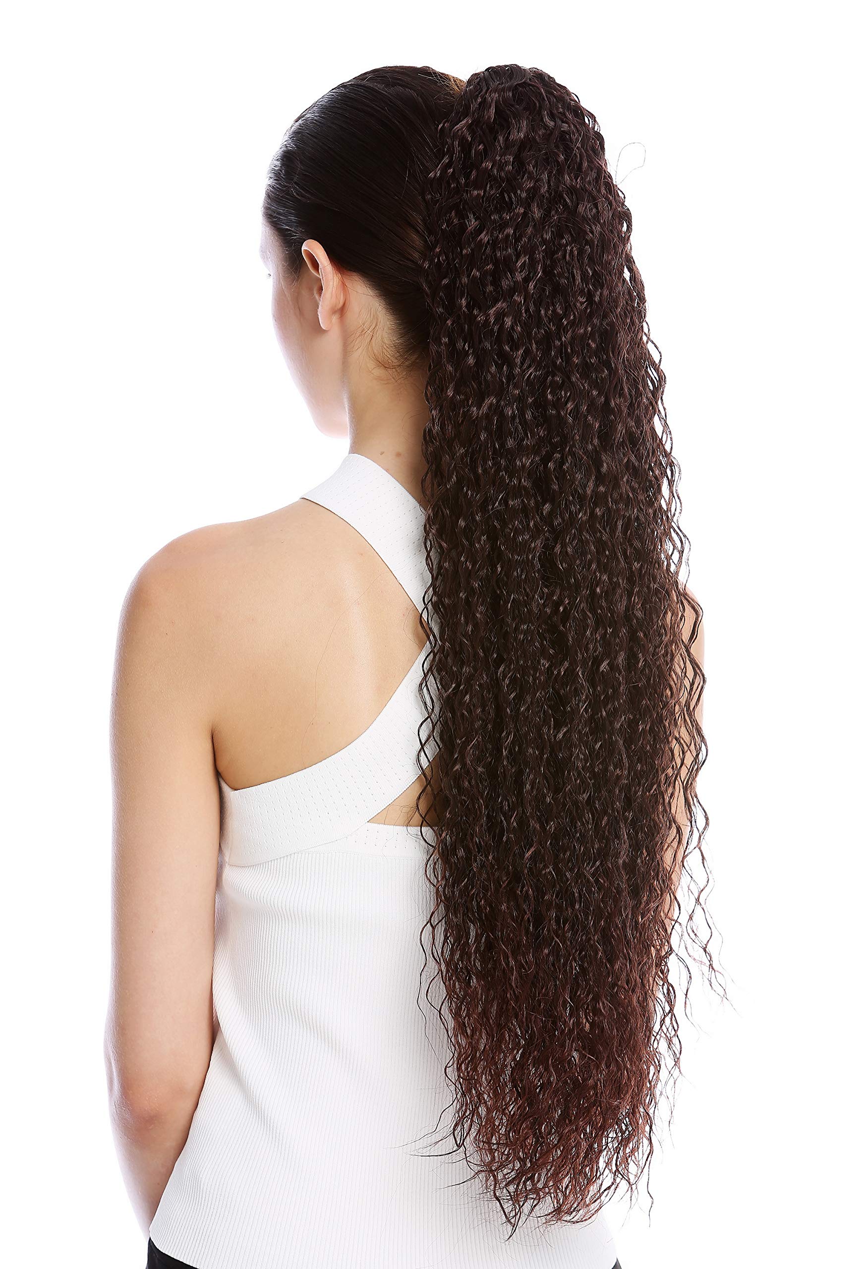 WIG ME UP - N857-V-2T33 Ponytail Hairpiece Extensions extremely long voluminous curled kinks kinked beach bleach black streaked mahogany auburn 29inch