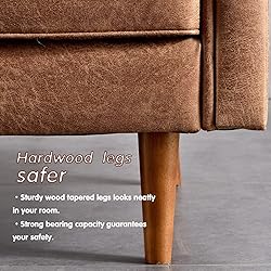 XIZZI Mid-Century Sofa 74" Suede Fabric 3-Seat