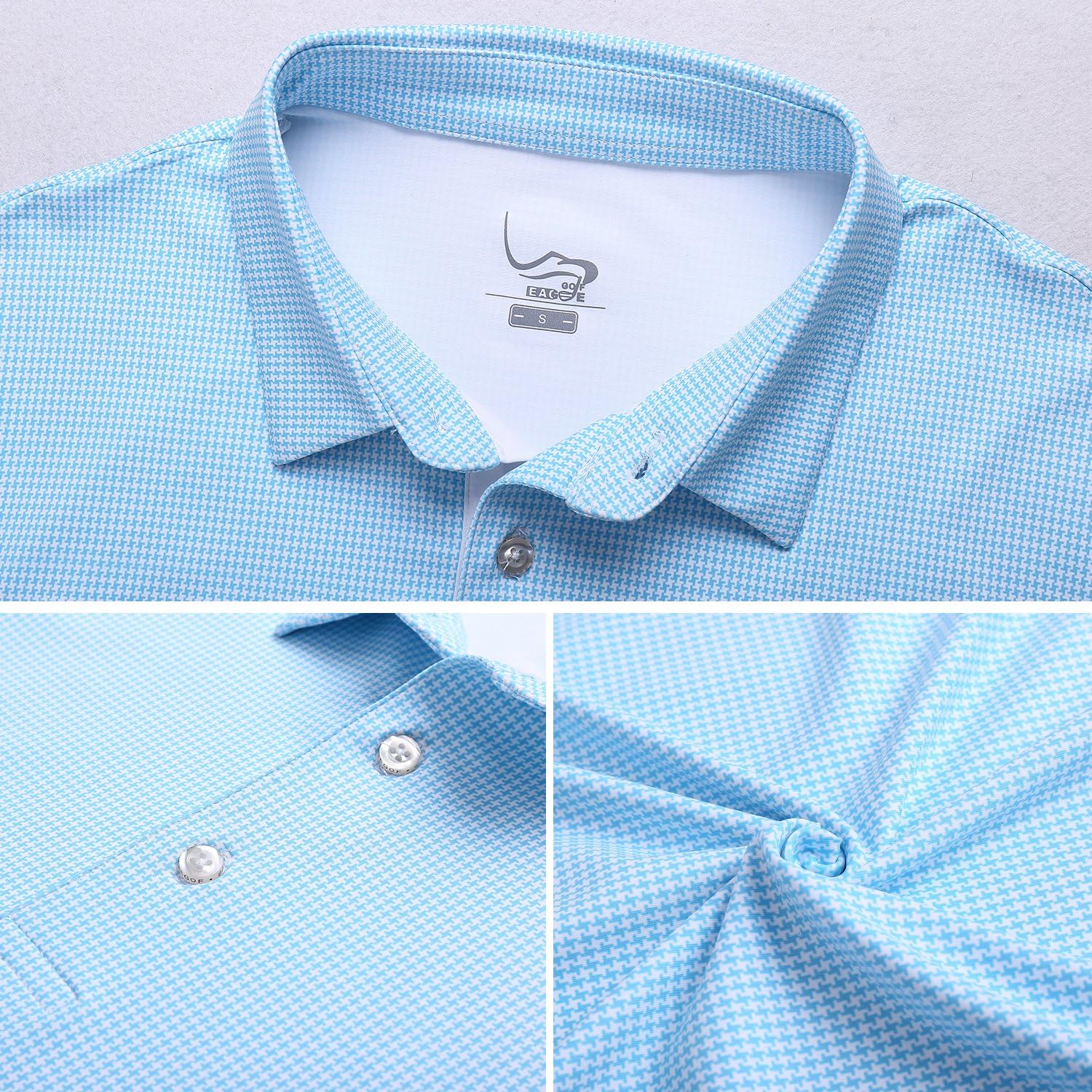 EAGEGOF Regular Fit Men's Shirt Stretch Tech Performance Golf Polo Shirt Short Sleeve: Clothing