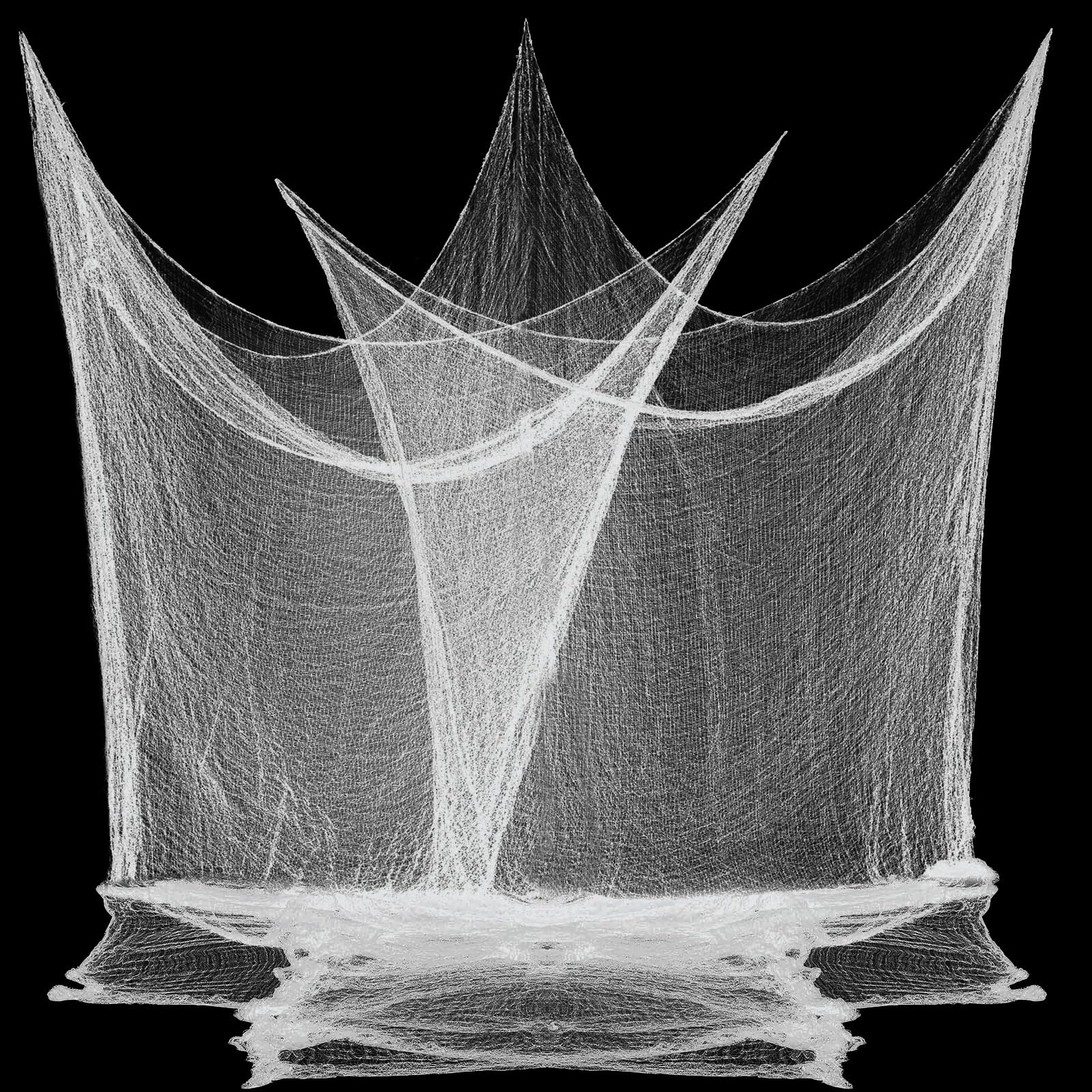 Photo 1 of 80 x 400 Halloween Decorations Creepy Cloth Indoor Outdoor, Scary Gauze Halloween Party Decorations, Spooky Home Decor Supplies for Table Tree Garden Doorway Haunted House Yard Skeleton (1PCS White)