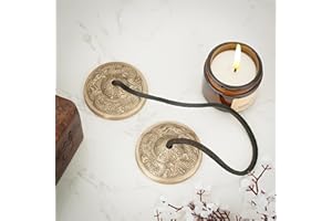 Ajuny Tibetan Tingsha Cymbals Meditation Handcrafted Buddhist Meditation Yoga Chime Bells Embossed With Two Dragons Manjira Healing Instrument Spiritual Gifts