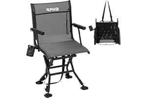 RPNB Hunting Chair, Silent Hunting Blind Chair, 360° Swivel Hunting Chair with Adjustable Legs and All-Terrain Duck Feet, Tex