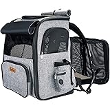 IDEE Expandable Pet Carrier backpack,Dog Backpack Carrier,Cat Backpack Carrier Mesh Breathable with transparent window,for sm