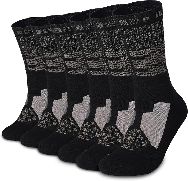 Lot de 3 paires de chaussettes de randonnée respirantes anti-ampoules, pour crossfit, cyclisme, padel, Noirs, 39-41 — photo 7 sur 7