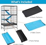 Yaheetech 2-Story Small Animal Cage on Rolling Stand 137cm Black view 8