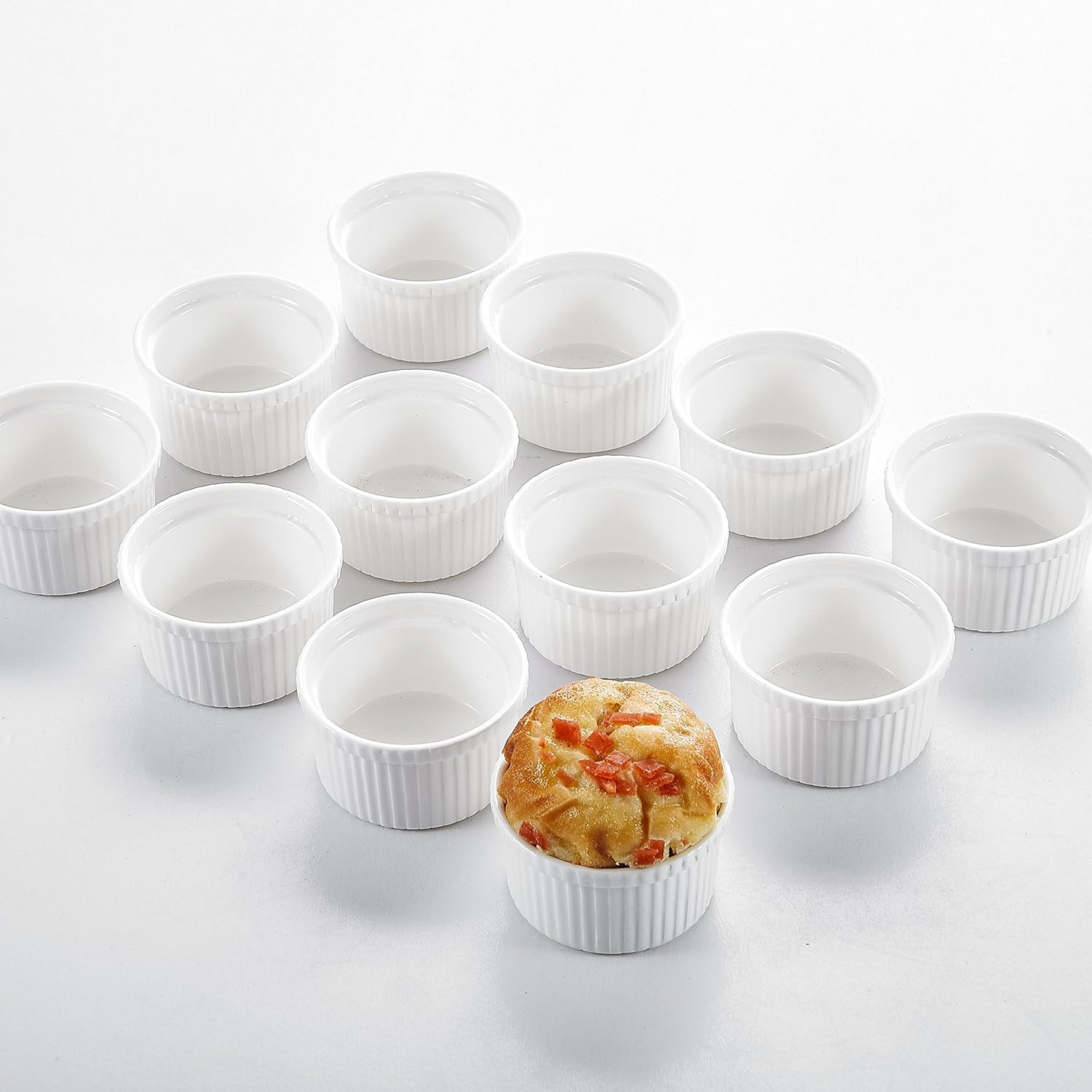 Malacasa 12Piece 2.75" (7cm) Ramekins Porcelain China Ceramic Dishes