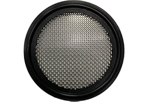 DR.COMPONENT 2" Sanitary Tri-Clamp Gaskets (Pack of 2), Bonded Type Screen (#20 Mesh/ 841 μm) Gaskets, Black Viton