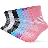 IRAMY Crew Compression Socks for Women Men with Ankle Arch Support Plantar Fasciitis Relief 3/6 Pairs