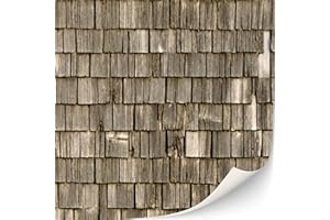 TEXTURKONTOR 3 Sheets Self-Adhesive Roof Tiles and Shingles for Dollhouses Scale 1:12 (Roof Shingles Wood)