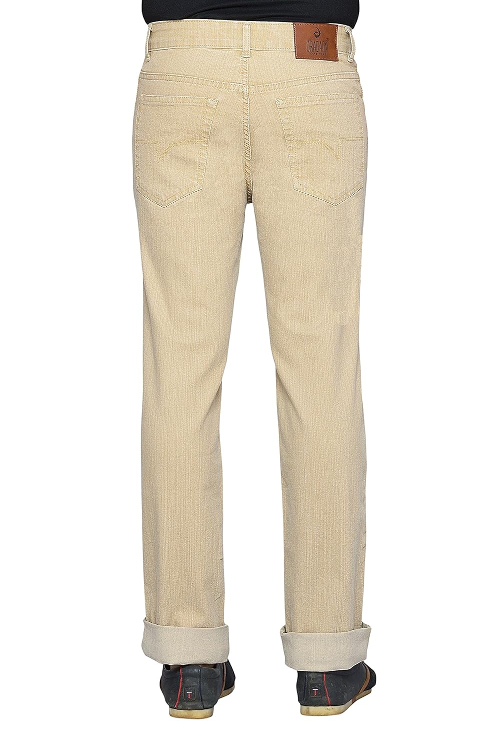 dragaon men's super stretch relax fit jeans-beige