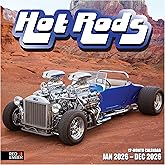 RED EMBER Hot Rods 2026 Wall Calendar 12 Month | 12" x 24" Open | Thick & Sturdy Paper | Holiday Gift | Rat Rod Calendar 2026