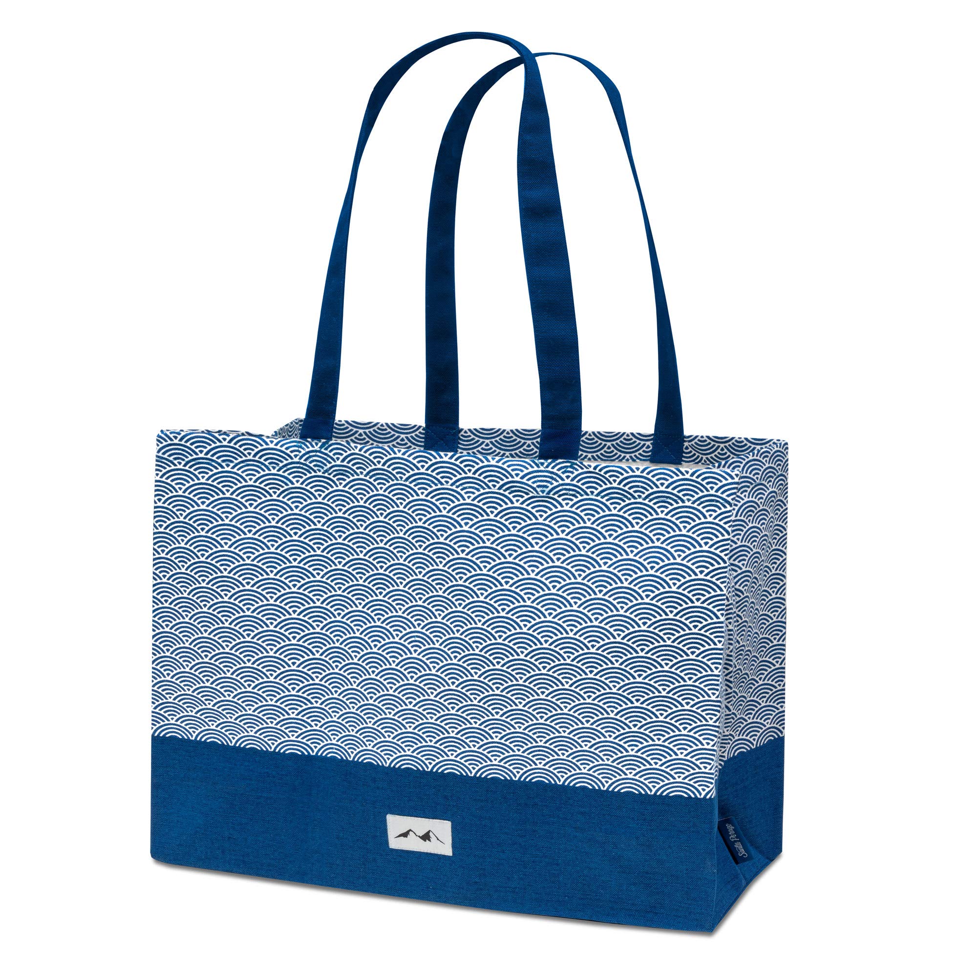 Santa Perago Shopping Bag Printed Organic Cotton, Cotton, blue