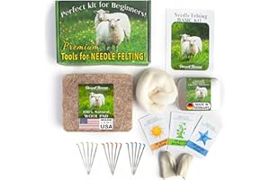 Desert Breeze Distributing Basic Tools Needle Felting Kit | Premium Wool Felting Supplies for Beginners & Adults – 15 Groz-Beckert Felting Needles, Wool Pad, Leather Finger Guards & Storage Case