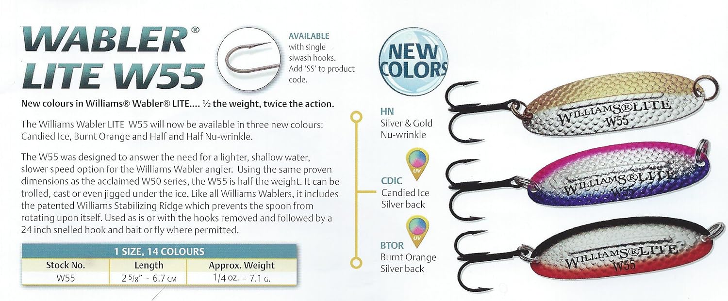 Williams Wabler Lite Fishing Lure W55 Burnt Orange