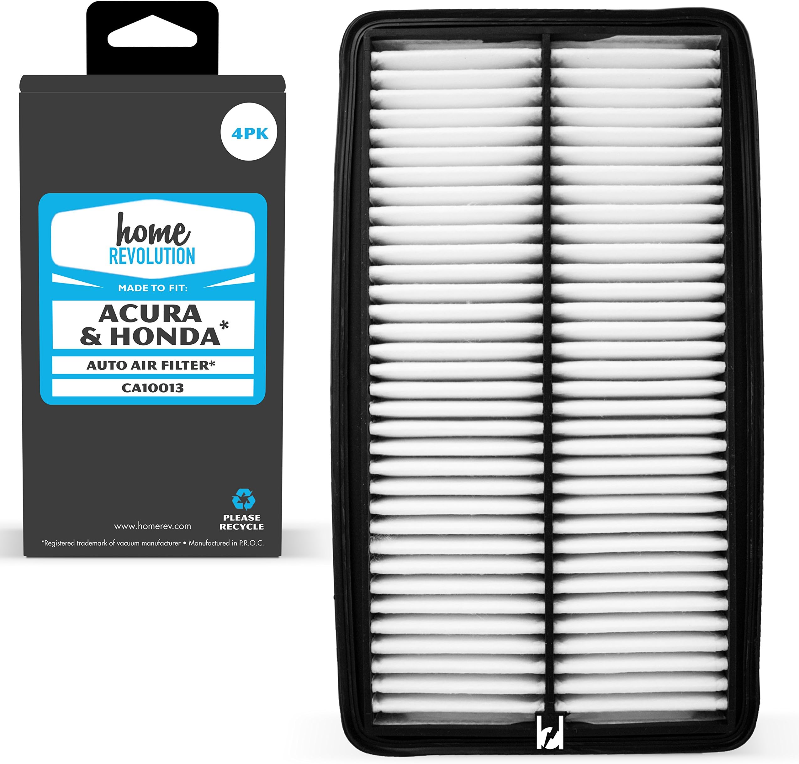 4 Home Revolution Engine Air Filters, Fits 2007-2009 Acura MDX, 2005-2010 Honda Odyssey & 2009-2015 Honda Pilot Models and Parts CA10013 & A25651